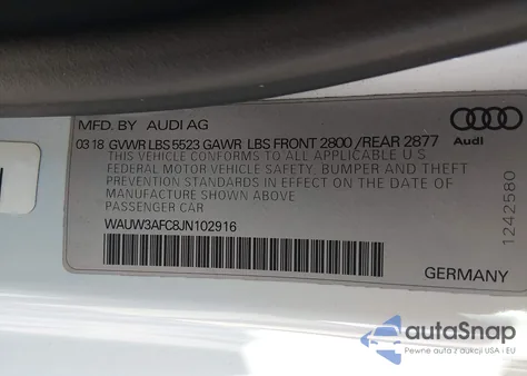 2018 Audi A7 3.0T Premium Plus from USA, damaged, VIN WAUW3AFC8JN102916